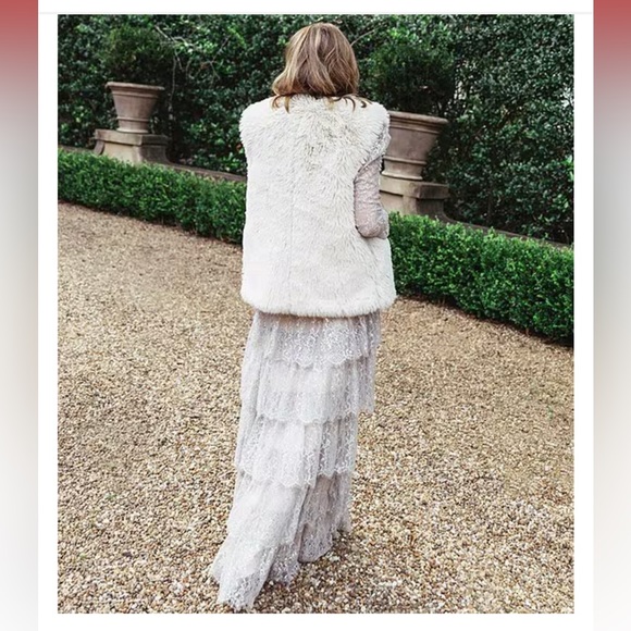 NWT Antonio Melani x Born on Fifth Clara Metallic Lace Tiered Ruffle Max… - Picture 6 of 16